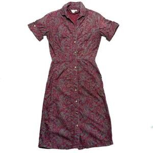 Glass Original New York Vintage Paisley Shirt Dress Multicolor Button Up 60s